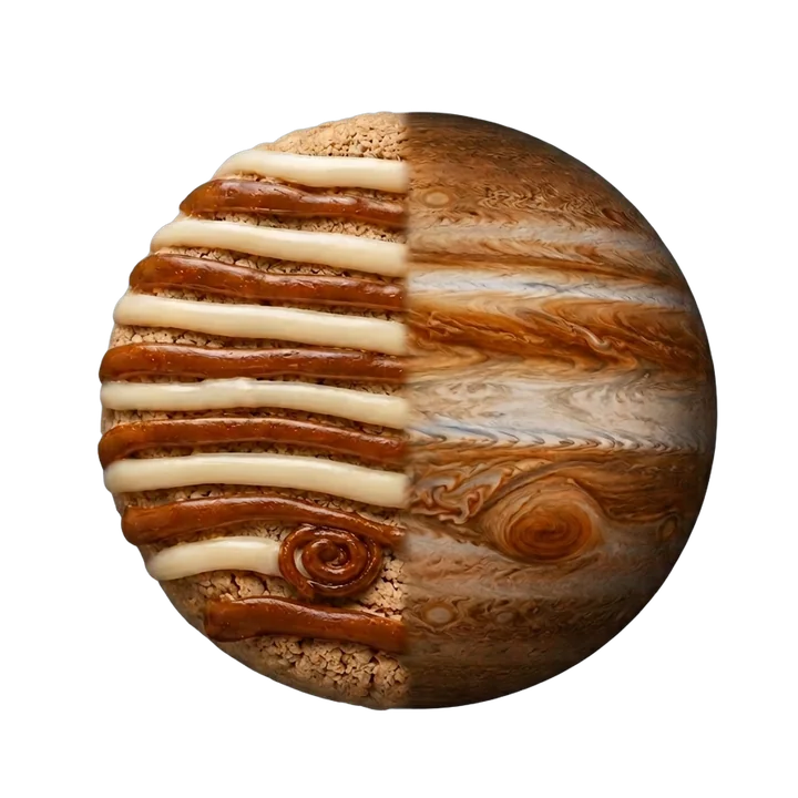 Jupiter — half celestial body, half filled cookie
